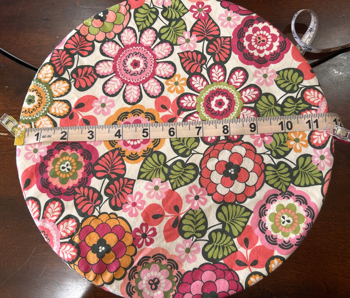 Bowl cover - white/pink floral